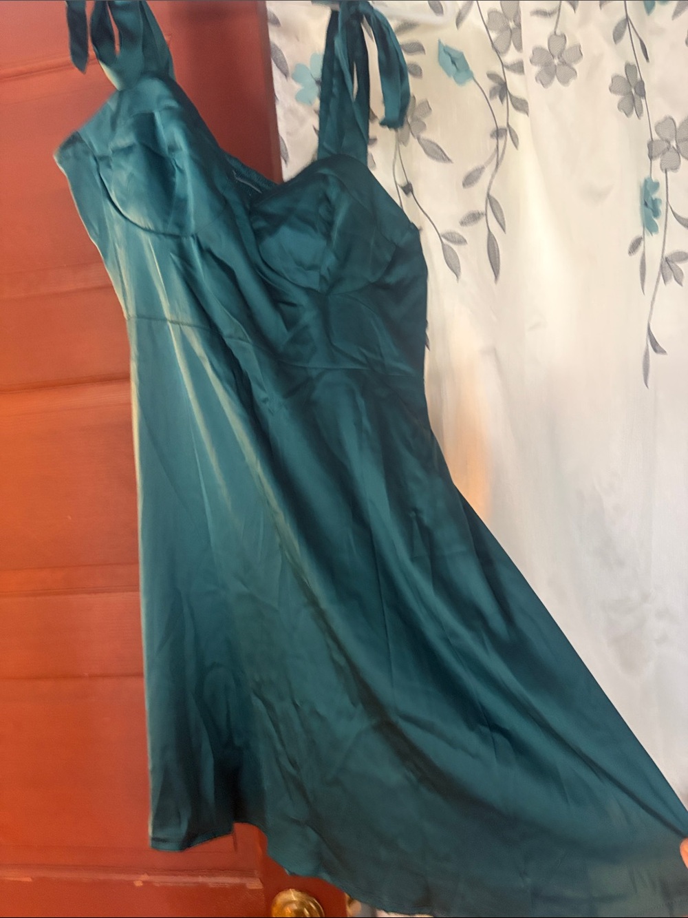 NWOT Cider Teal Tie-Shoulder A-Line Mini Dress